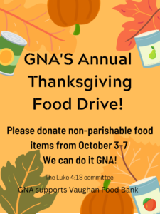 Thanksgiving Food Drive- October 3-7